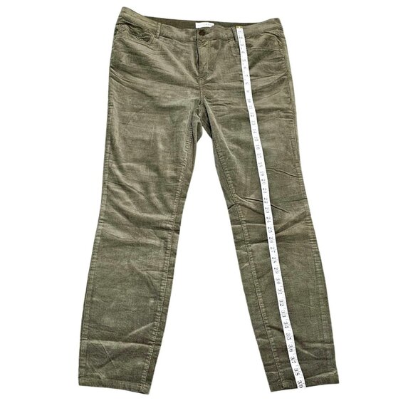 Loft Olive Green Modern Skinny Corduroy Pants Size 14 - Picture 7 of 9